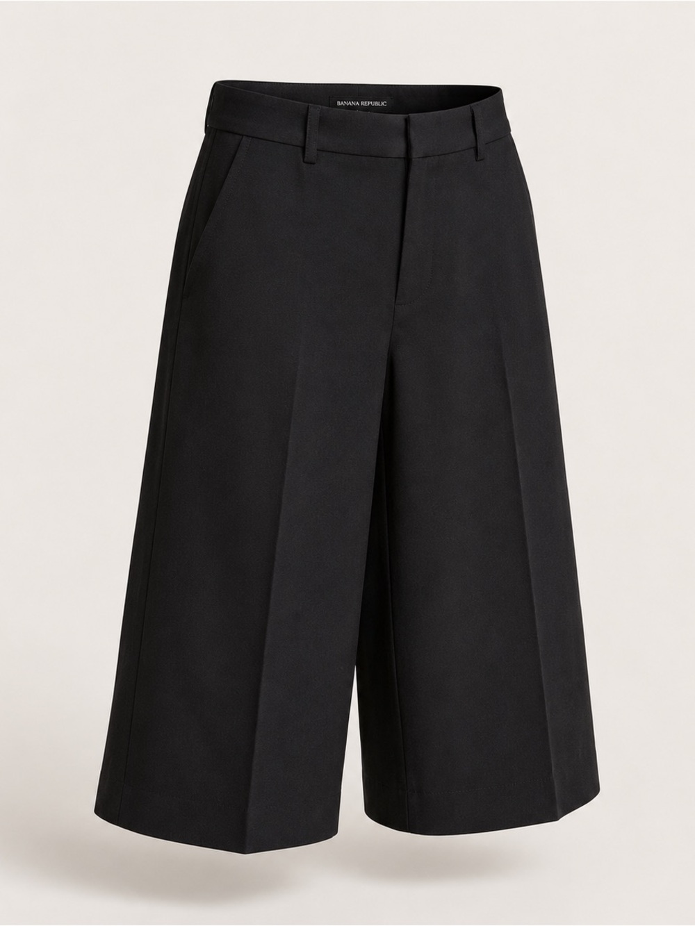 Banana Republic Culottes Wide Leg Tailored Black Cropped Pants Lightweight 12
